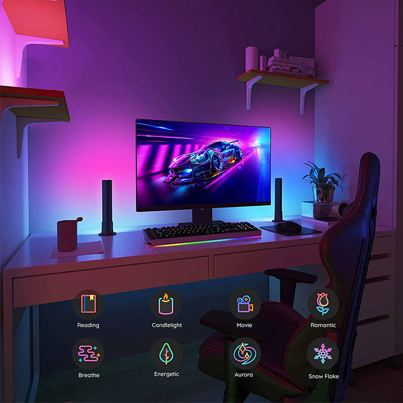 Smart Atmosphere Light Bars with 10 Scene Modes and 4 Music Modes for Entertainment TV