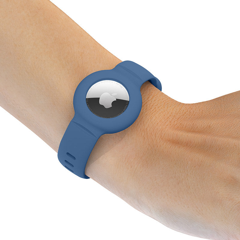 Apple Airtags Watch Strap Silicone Protective Sleeve-Blue
