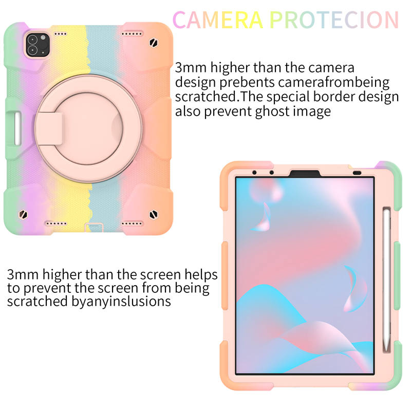 iPad Case For iPad Pro 11/Air 4 with 360¡ãSwivel Stand-Colorful Rose Gold