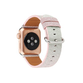 Gradient Glitter PU Leather Watch Band Microfiber Design For Apple Watch SE/6/5/4/3/2/1(Pink)