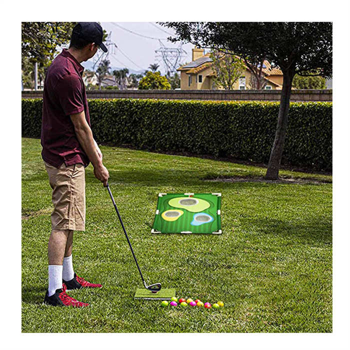 Backyard Golf Cornhole Game Including Board Straw Mat Ball Storage Bag for All Ages