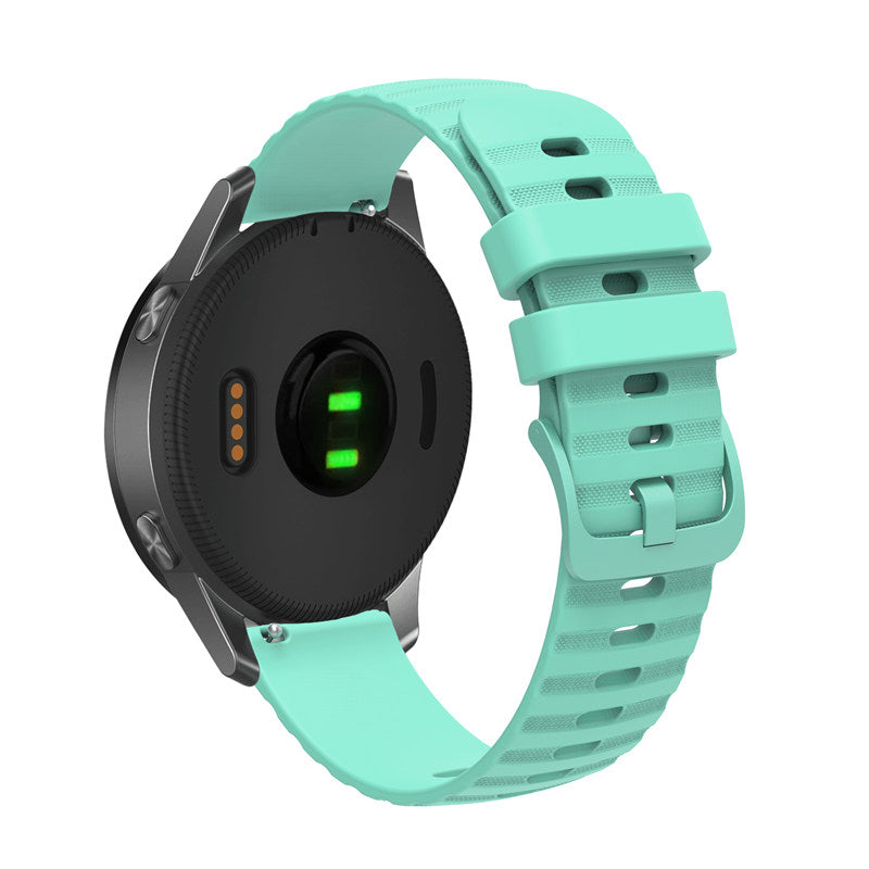 Silicone Watch Band Wave Pockmark for Samsung Cear S2 Huawei Watch GT-TealGreen