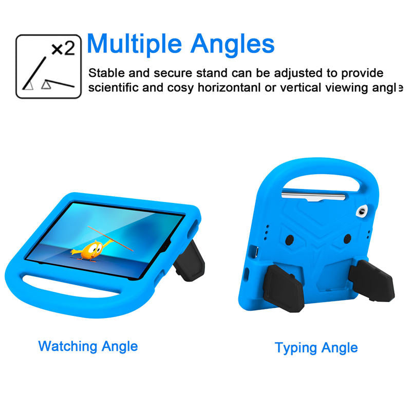 Sparrow iPad Case Kids Safe Shockproof Handle Stand Cover For Mini6-Blue