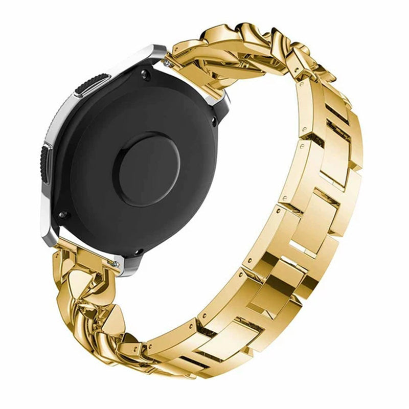 DPXZ 20MM Stainless Steel Bling Watch Band Quick Release Strap Replacement Wristband For Samsung For Women-Gold