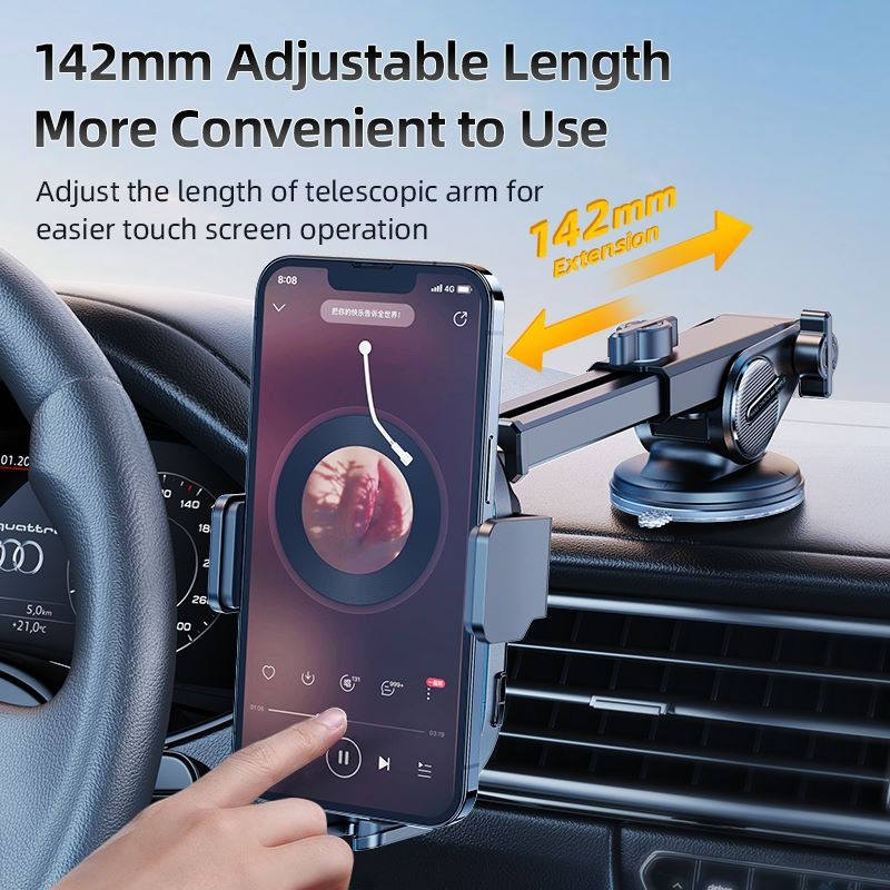 Wireless Car Charger Mount 15W Dual Coil Auto Clamping for iPhone Samsung
