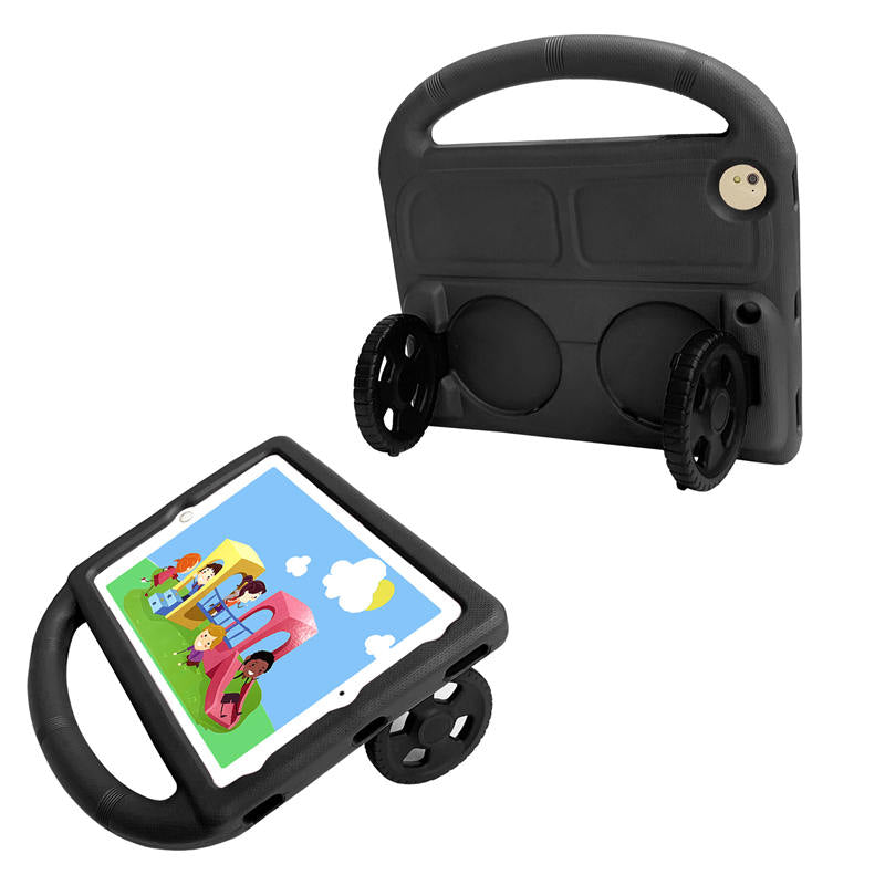 Wheel iPad Case For iPad 9.7inch Air1/2 Pro9.7 Shockproof Stand Cover With Handle Stand-Black