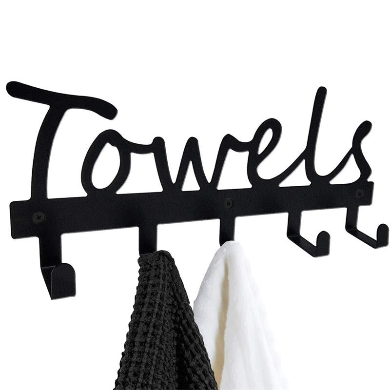 Home & LivingAesthetic Bathroom Towel Rack for Wall Mount Space Saving Towel Holder 5 Hooks