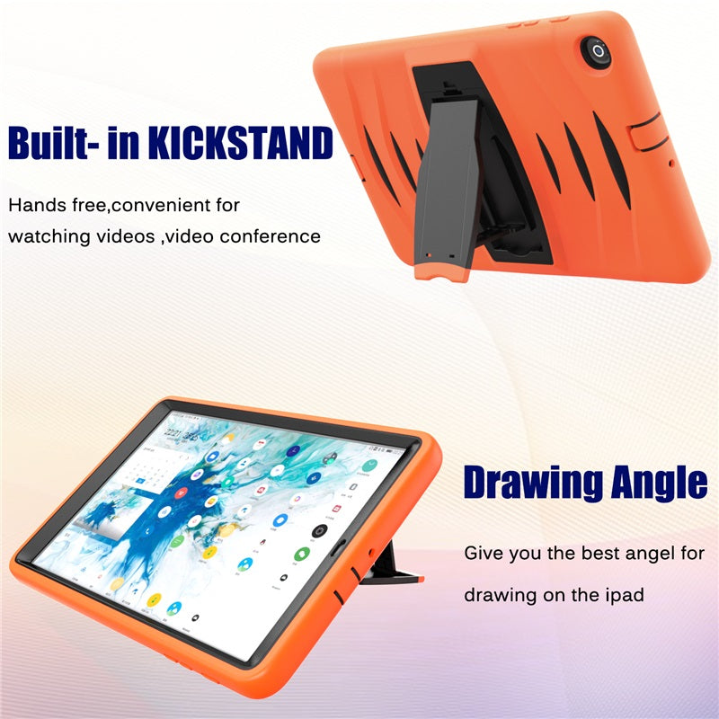 Shock Wave Kickstand Case Anti-Fall Protection For Samsung Tab A 10.1 T510/T515(2019)-Orange