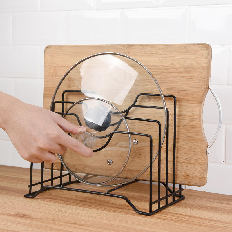 Simple Houseware Kitchen Pot Lid Rack Holder Organizer Black