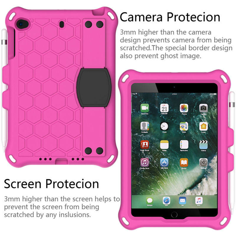 Hive iPad Case For iPad Mini 1/2/3/4/5 Durable Stand Cover With Shoulder Strap-RoseBlack