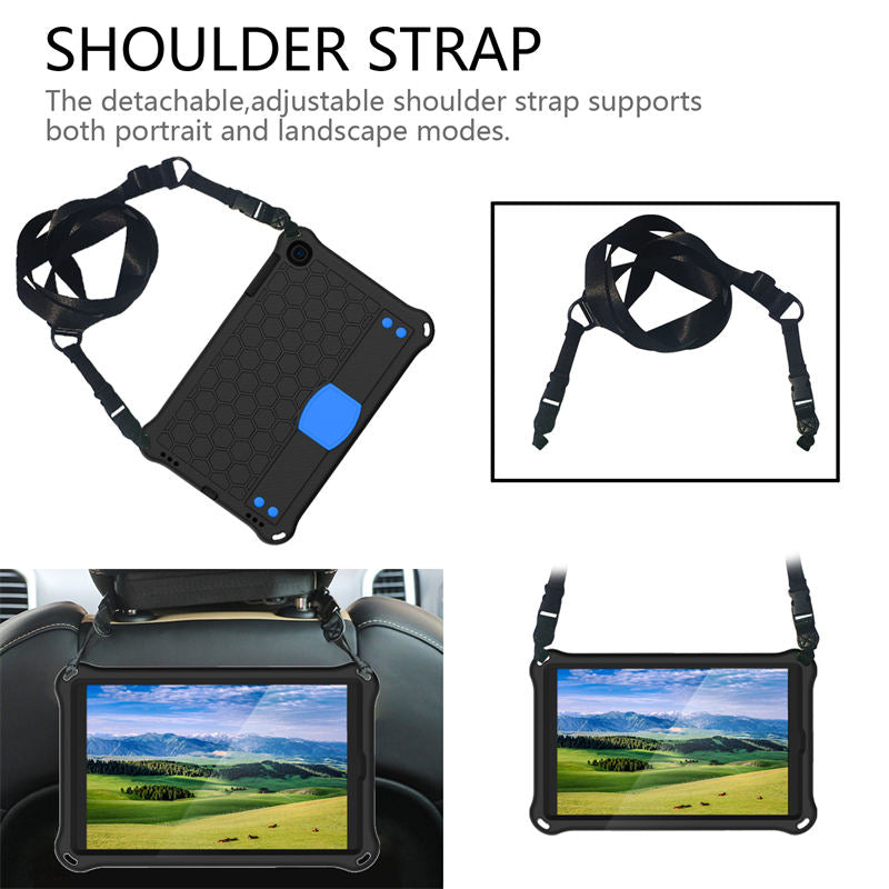 Hive SamSung Tab A 10.1 T510/T515(2019) Tablet Case Durable Stand Cover With Shoulder Strap-BlackBlue