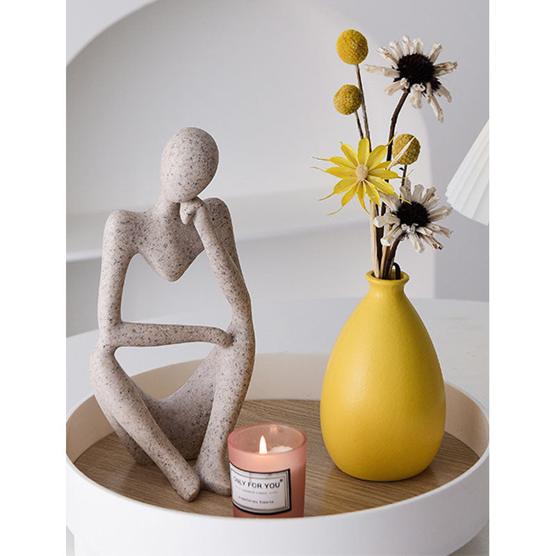 The Thinker Resin Statues for Home Decor Modern Home Office Shelf Desktop Bookshelf Decor -Right
