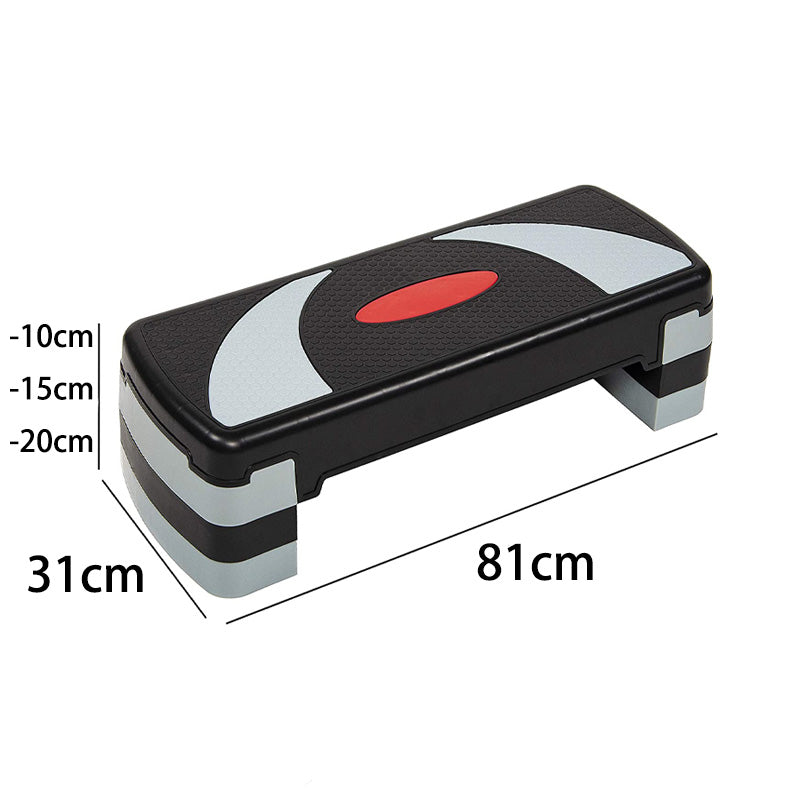 Home Rhythm Pedal Adjustable Workout Aerobic Stepper Step Platform Trainer-Gray