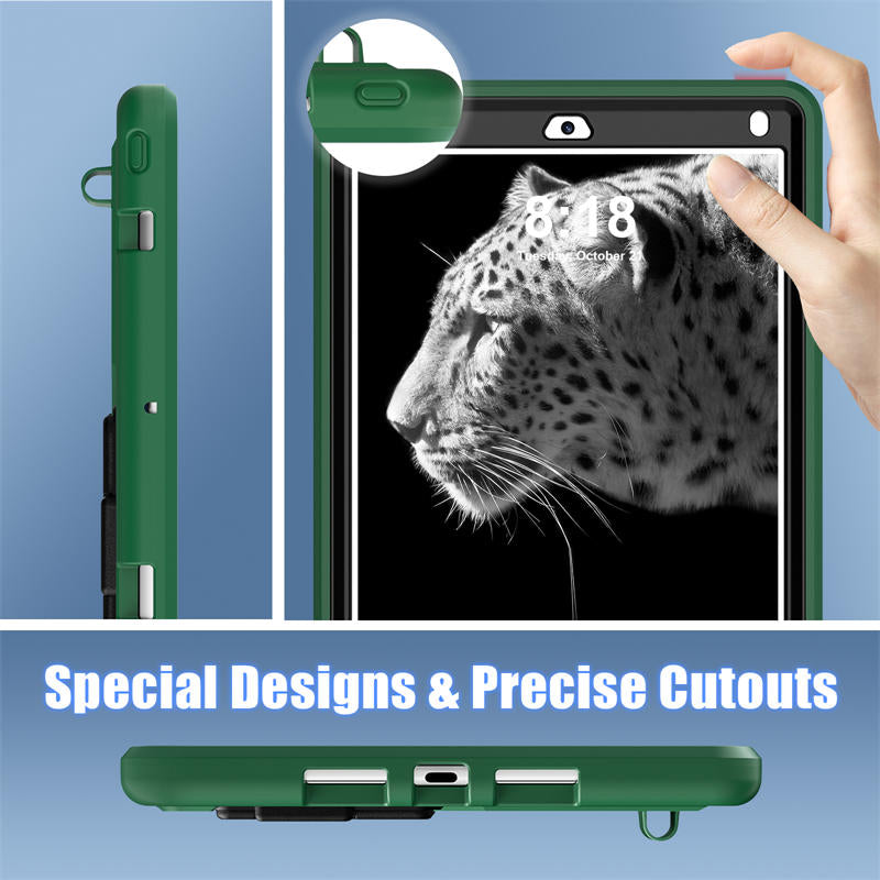 Tablet Case Rugged with Kickstand for iPad 6th/5th Generation 2018/2017-GreenBlack