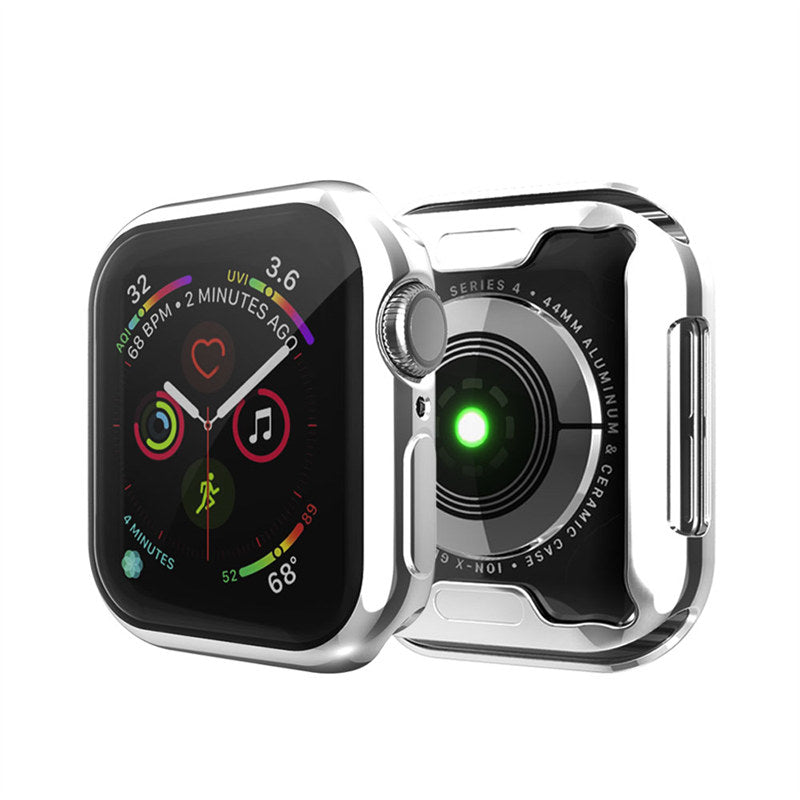 TPU All Around Screen Protective Cover for iWatch SE/6/5/4/3/2/1-Silver