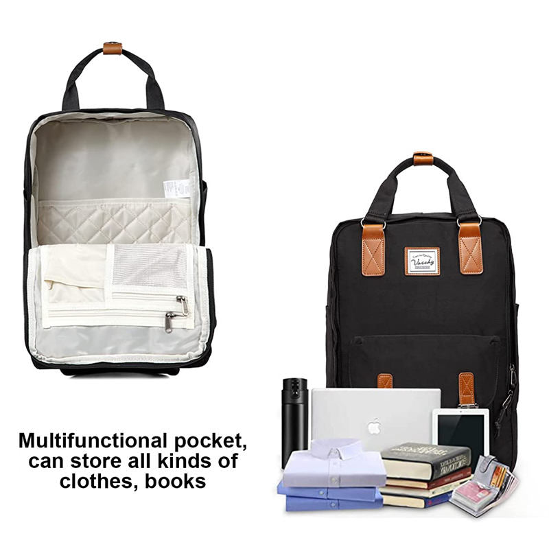 Waterproof Backpack for Women Girls 16 Inch College Vintage Travel Bag-LightGray