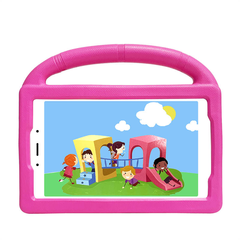 Wheel Samsung Tablet Tablet Case For 8.0inch Tab A 3 4 E/8.7inch Tab A7lite Shockproof Stand Cover With Handle Stand-Rose
