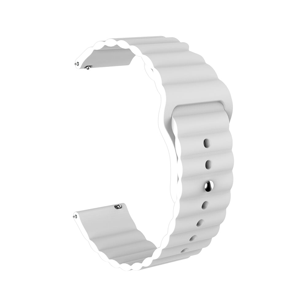 Wave Style Silicone Watch Band For Samsung Galaxy Watch 42/46mm Gear S3 Frontier/Classic(White)