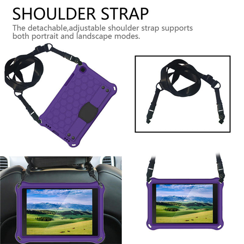 Hive SamSung Tab A 8.0 T380/T385/T387/T377/T330 Tablet Case Durable Stand Cover With Shoulder Strap-PurpleBlack