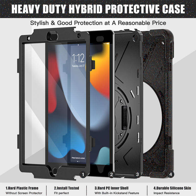 Full Body Protective Case with 360¡ã Rotate Hand Strap/Stand for iPad 10.2 inch