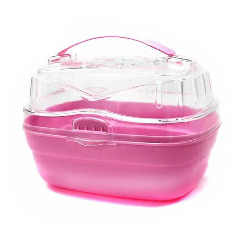 Portable Carrier Hamster Case Cage With Snacks-Pink Princess