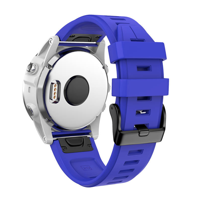 Silicone Replacement Band 20mm Quick Release Easy Fit For Garmin Fenix 5S/5S Plus/6S/6S Pro Smartwatch Black Steel Buckle-Sapphire