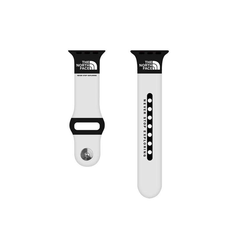 Sports Band Soft Silicone Breathable Waterproof for Apple Watch-WhiteBlack
