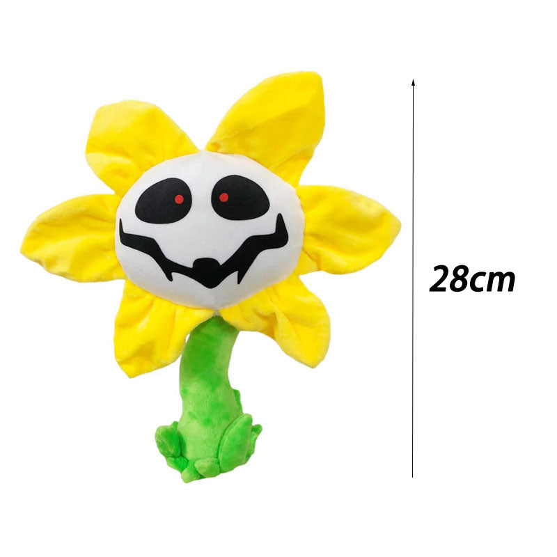 Undertale Series of Creative Dolls Birthday Halloween Fear Stuffed Animals Gifts-Orange Skeleton-Sunflower
