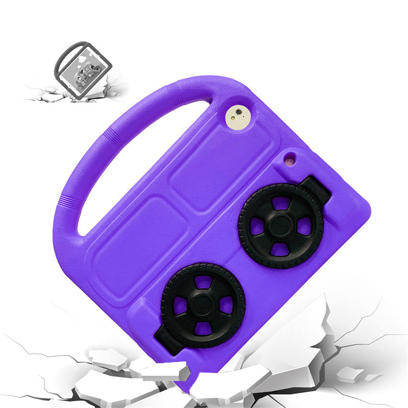 Wheel iPad Case For iPad 9.7inch Air1/2 Pro9.7 Shockproof Stand Cover With Handle Stand-Purple