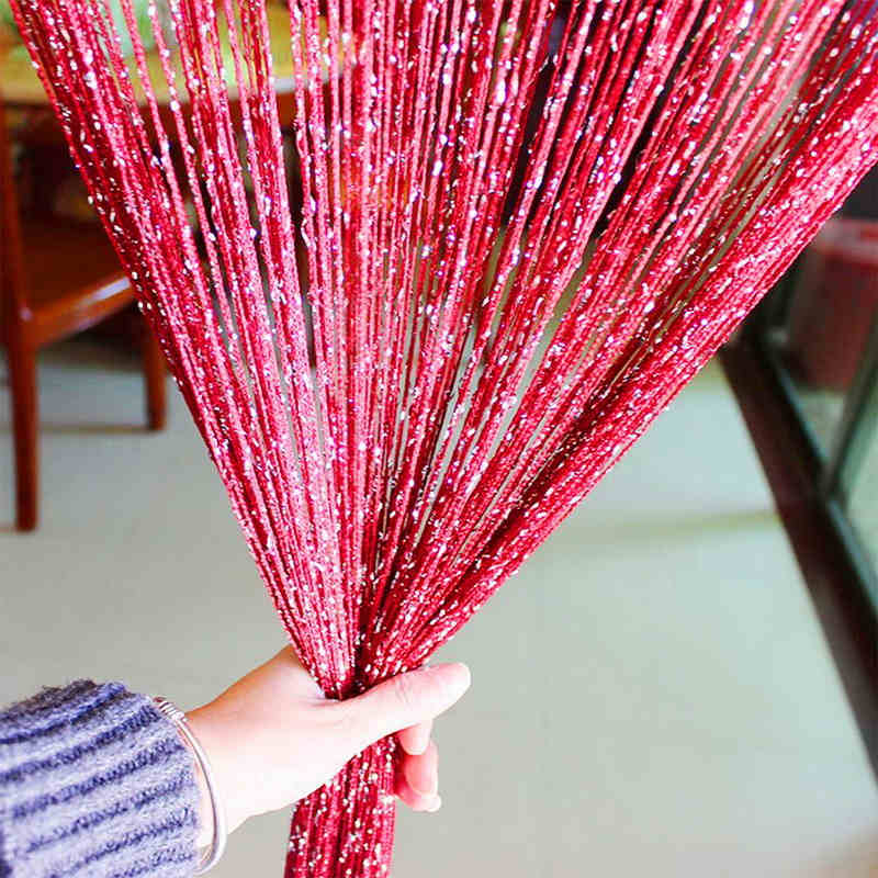 Home Decor Sequin Curtain for Doorway 37x79 inch Hanging-Red