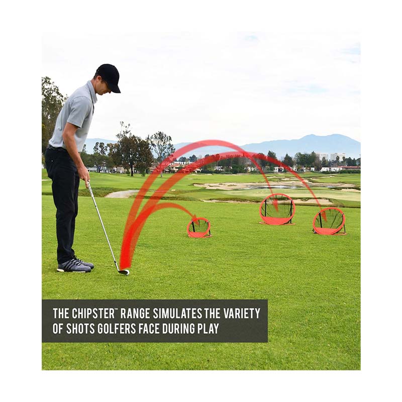3 Piece Golf Chipping Practice Net Target System with Carrying Case-Green