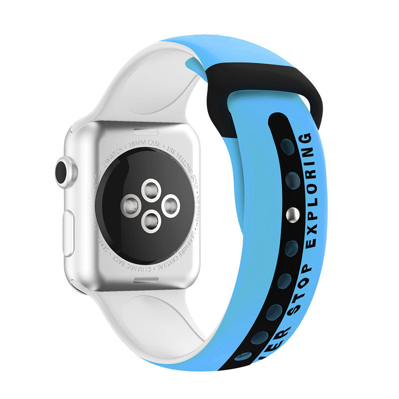 Sports Band Soft Silicone Breathable Waterproof for Apple Watch-Blue