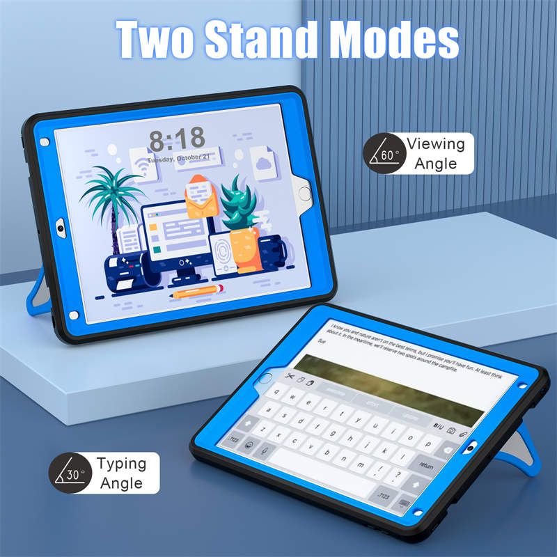 Tablet Case Rugged with Kickstand for iPad 6th/5th Generation 2018/2017-BlackBlue