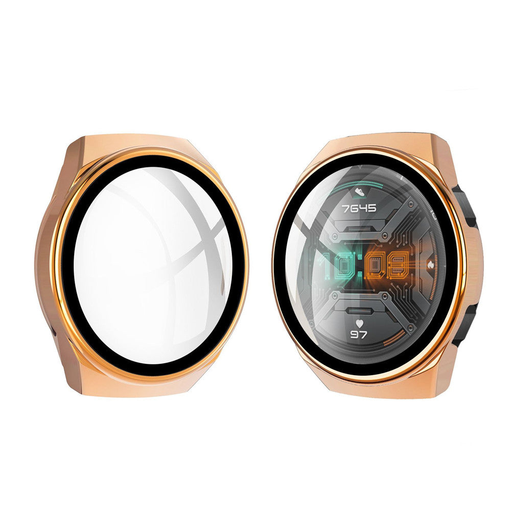 PC + Glass Full Cover WatchCase For Huawei Watch GT2E-Rose Gold
