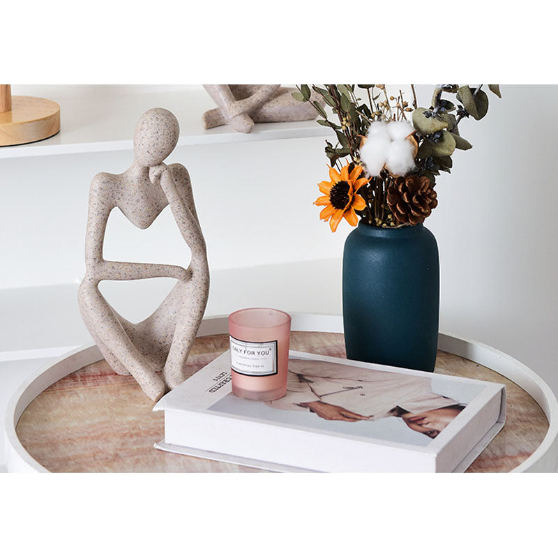 The Thinker Resin Statues for Home Decor Modern Home Office Shelf Desktop Bookshelf Decor -Right