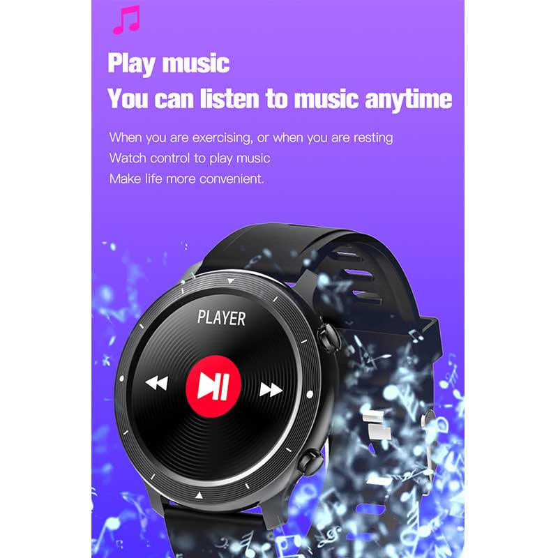 F87 Smart Watch with Bluetooth Call Music Body Energy Monitoring-Black