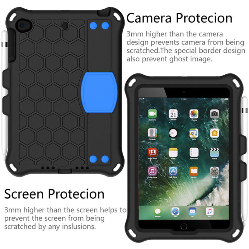 Hive iPad Case For iPad Mini 1/2/3/4/5 Durable Stand Cover With Shoulder Strap-BlackBlue