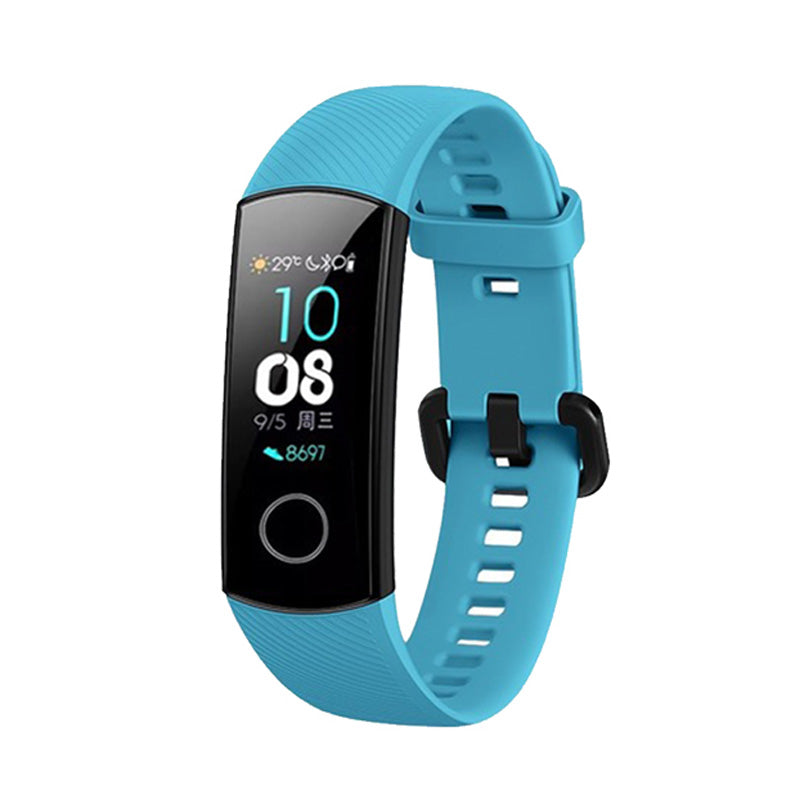 HWRY Silicone Watch Band Quick Release Strap Replacement Wristband For Huawei Band 4/5 And Honor Band 4/5 For Women-Blue