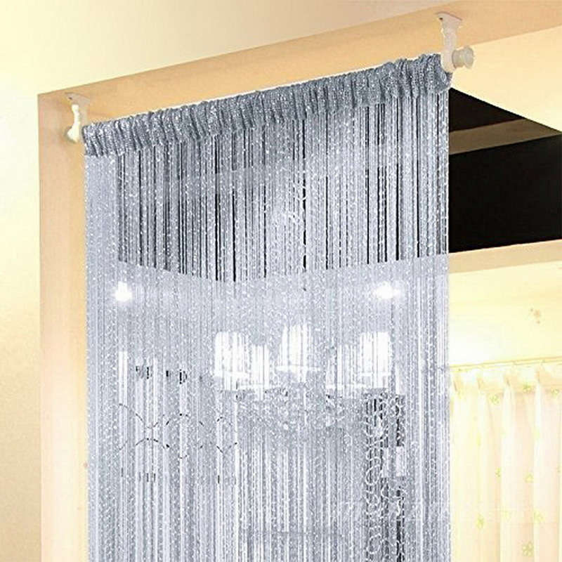 Home Decor Sequin Curtain for Doorway 37x79 inch Hanging-Grey