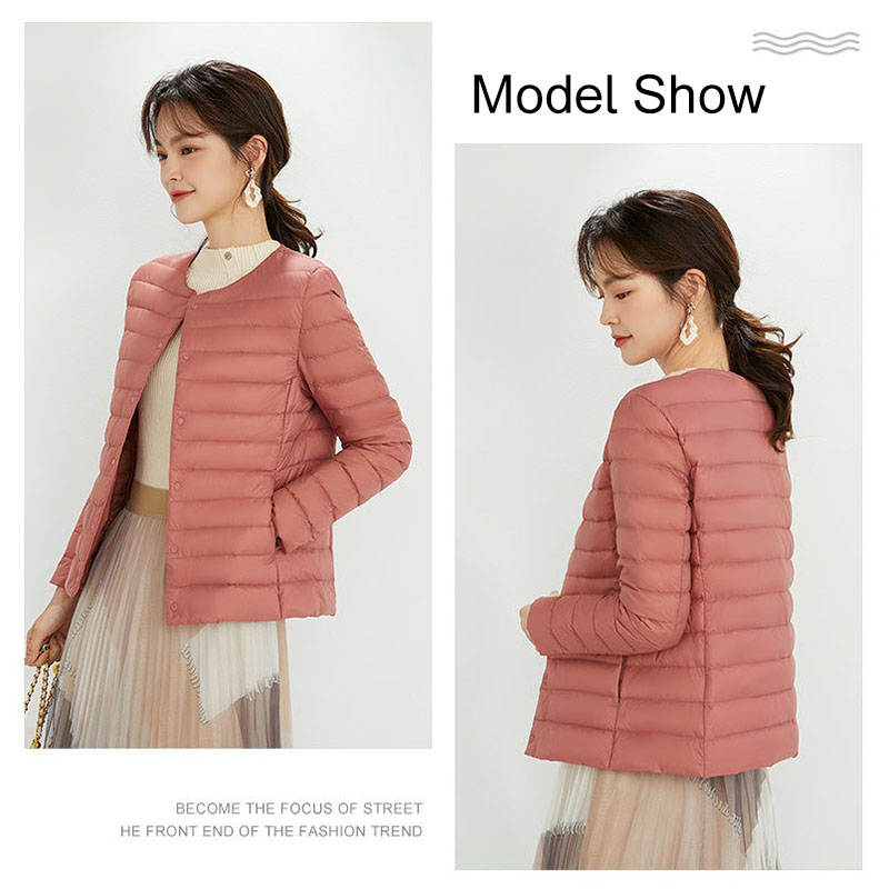Womens Down Jacket Packable Lightweight Two Wear Waterproof Coat-YanHong