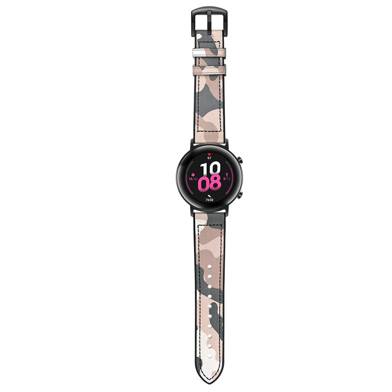 Silicone Leather Watch Strap 22mm 20mm For Samsung Galaxy Watch - Cam Powder