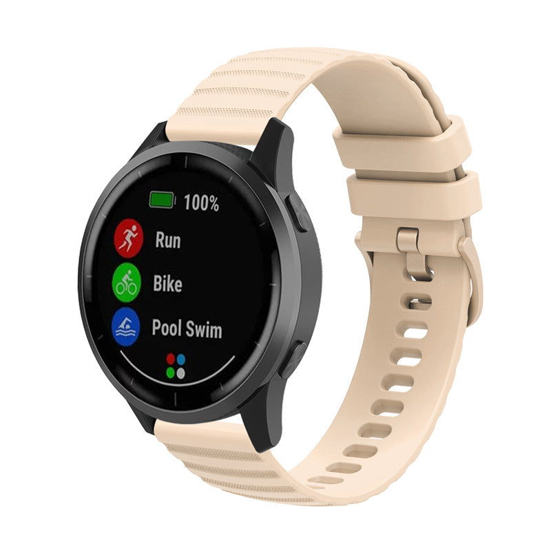 Silicone Watch Band Wave Pockmark for Samsung Cear S2 Huawei Watch GT-Beige