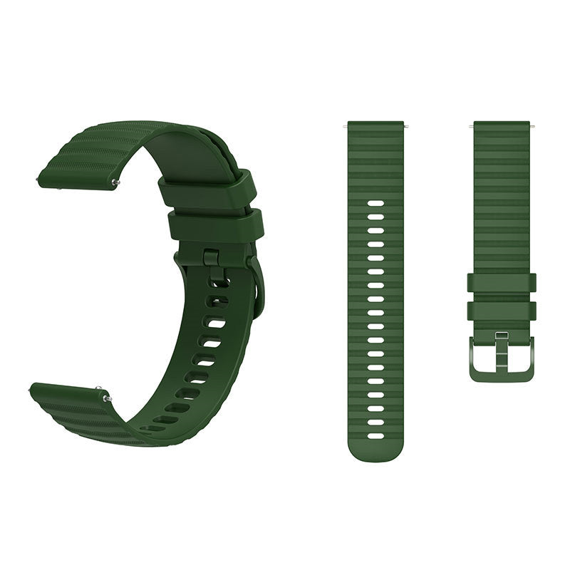 Silicone Watch Band Wave Pockmark for Samsung Cear S2 Huawei Watch GT-ArmyGreen