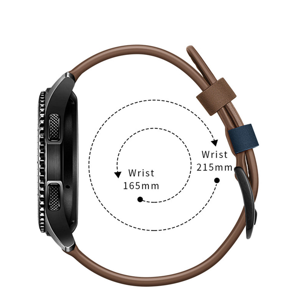 Fashion 7 Line Style Leather Watch Band For Samsung Galaxy Watch 42/46mm Gear S3 Frontier/Classic(Brown)