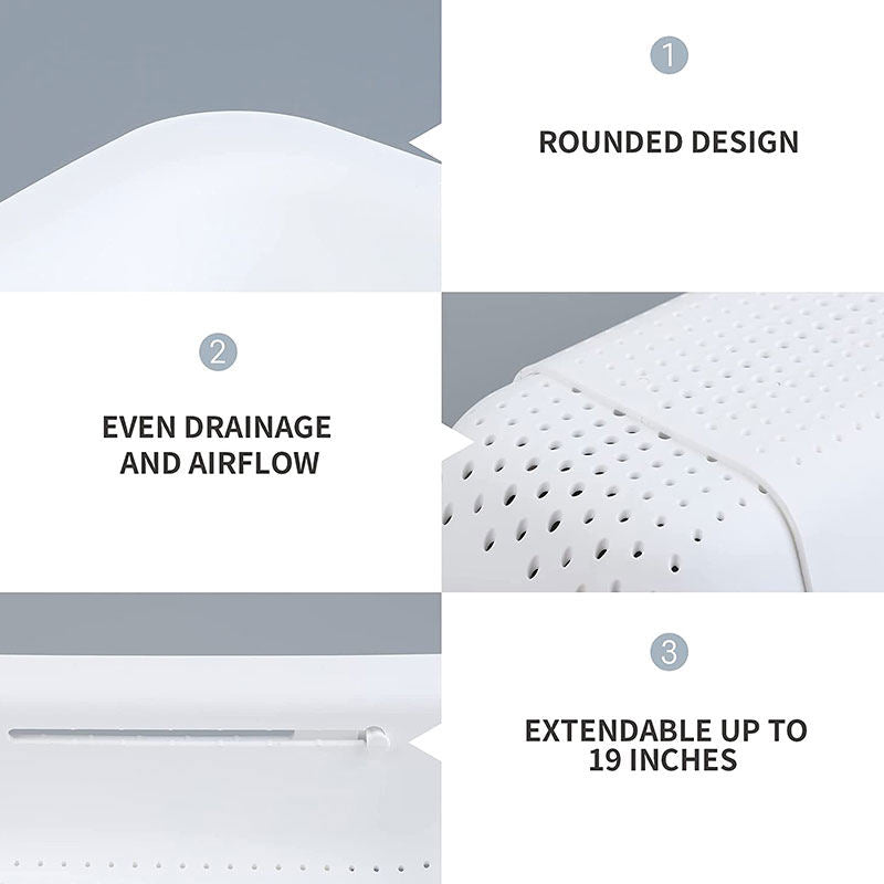 Sink Retractable Strainer Basket for Washing Vegetable Drying Dish-White