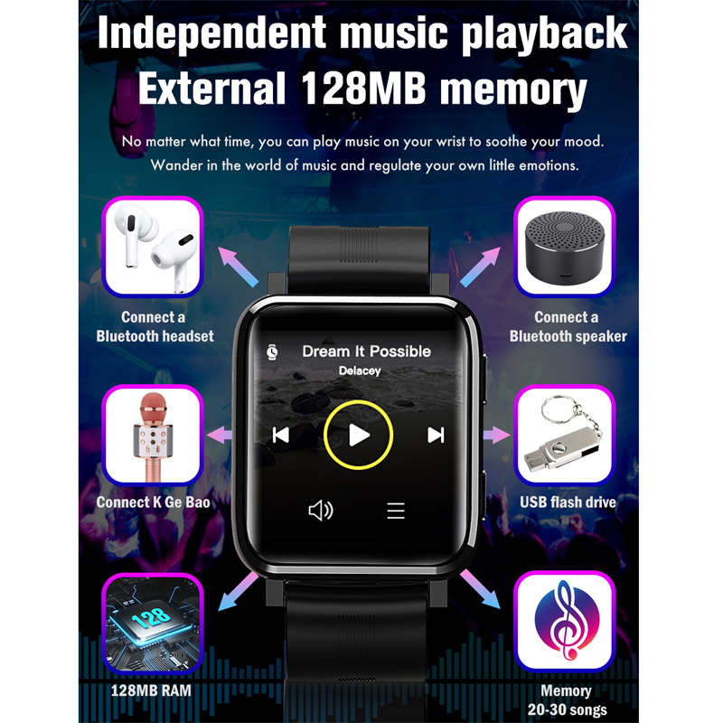 F30 Touch Screen Smart Watch with Music Heart Rate Monitor Call Text-Red