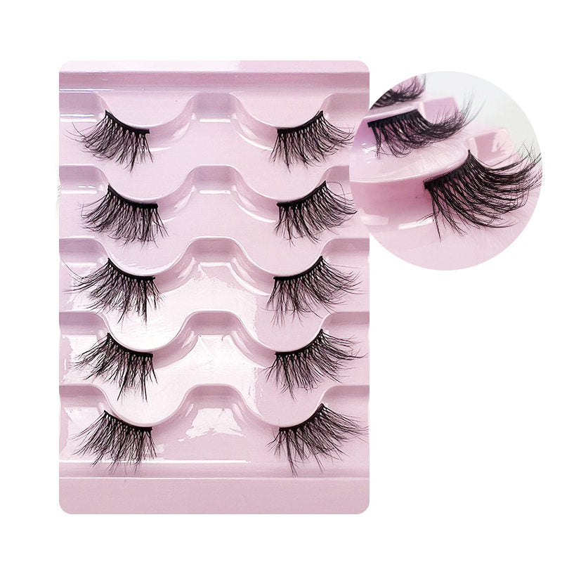 Half Lashes Natural Looking Cat Eye Fluffy 3D Curly False Eyelashes-35