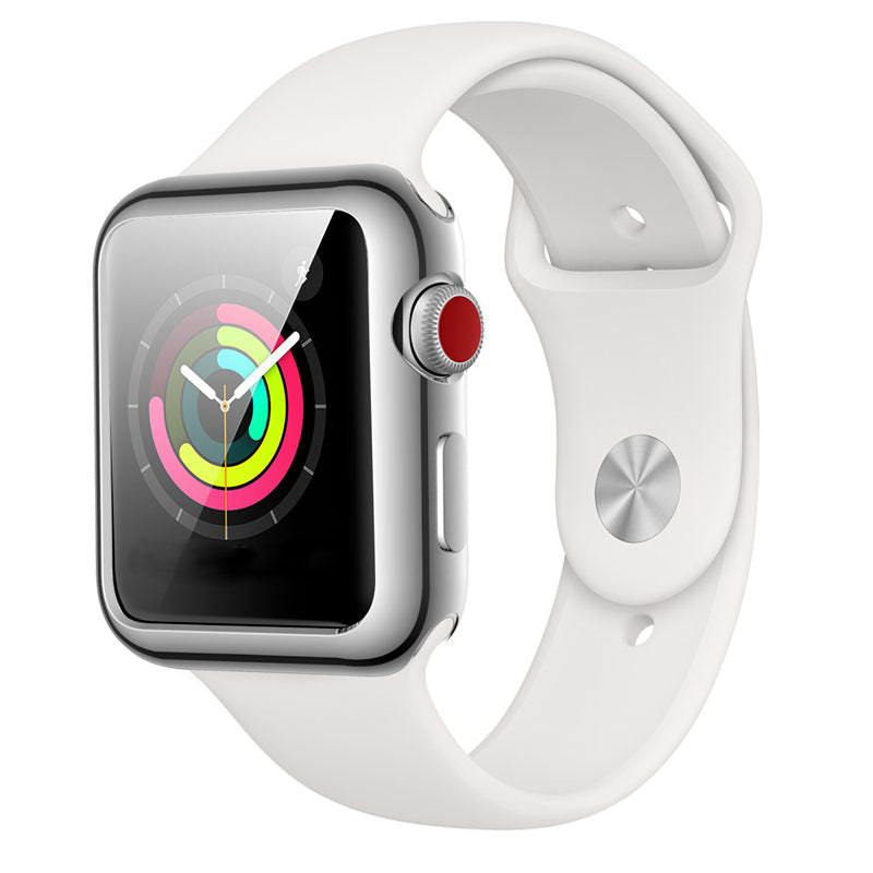 TPU Plated Cover Scratch-Proof Smartwatch Protective Case for iWatch Series SE/6/5/4/3/2/1-Silver