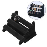 Home & LivingVelvet Bracelet Holder with Three Tier Rack for Jewelry Organization and Display -Black