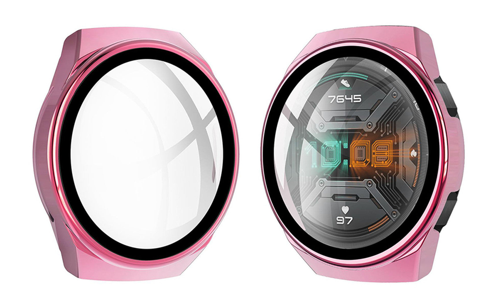 PC + Glass Full Cover WatchCase For Huawei Watch GT2E-Pink